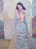 Zasněná, 2002, 100x81 cm, Olej, zlato