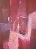 Červená kompozice, 1994, 60x40 cm, Olej